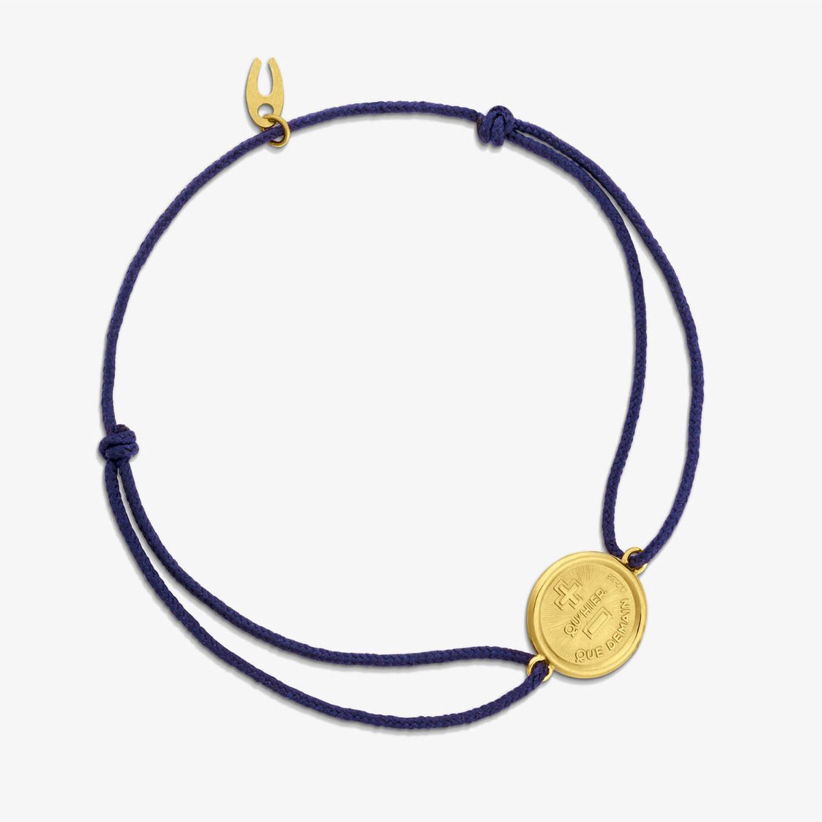 Bracelet cordon bleu marine  La Médaille d’Amour l’Originale