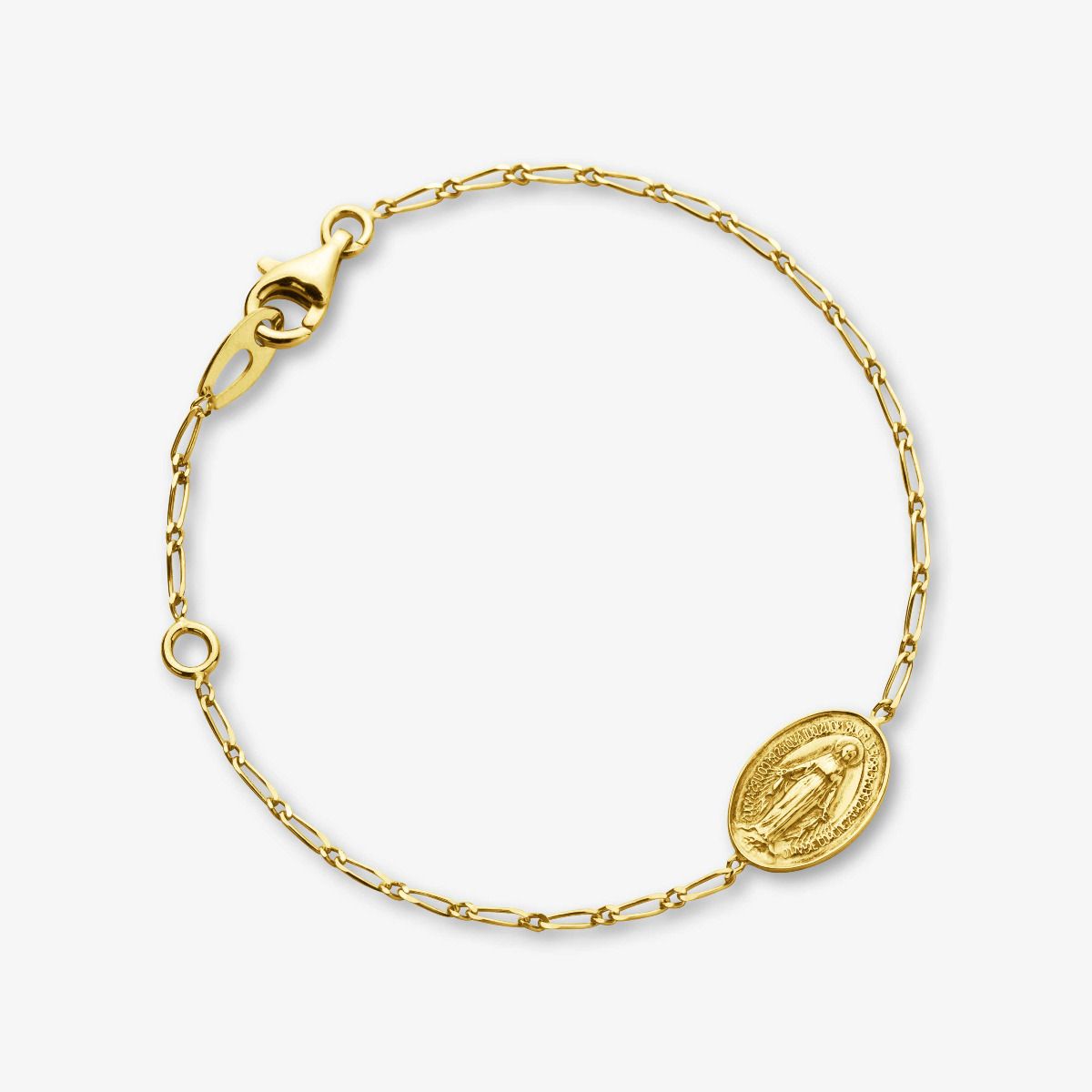 Bracelet médaille Miraculeuse en Or Jaune 18 carats - 14 cm