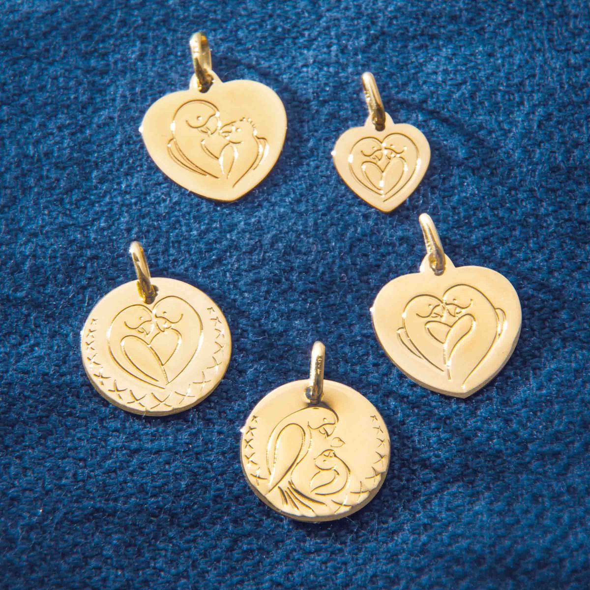 Médaille Love Bird or jaune