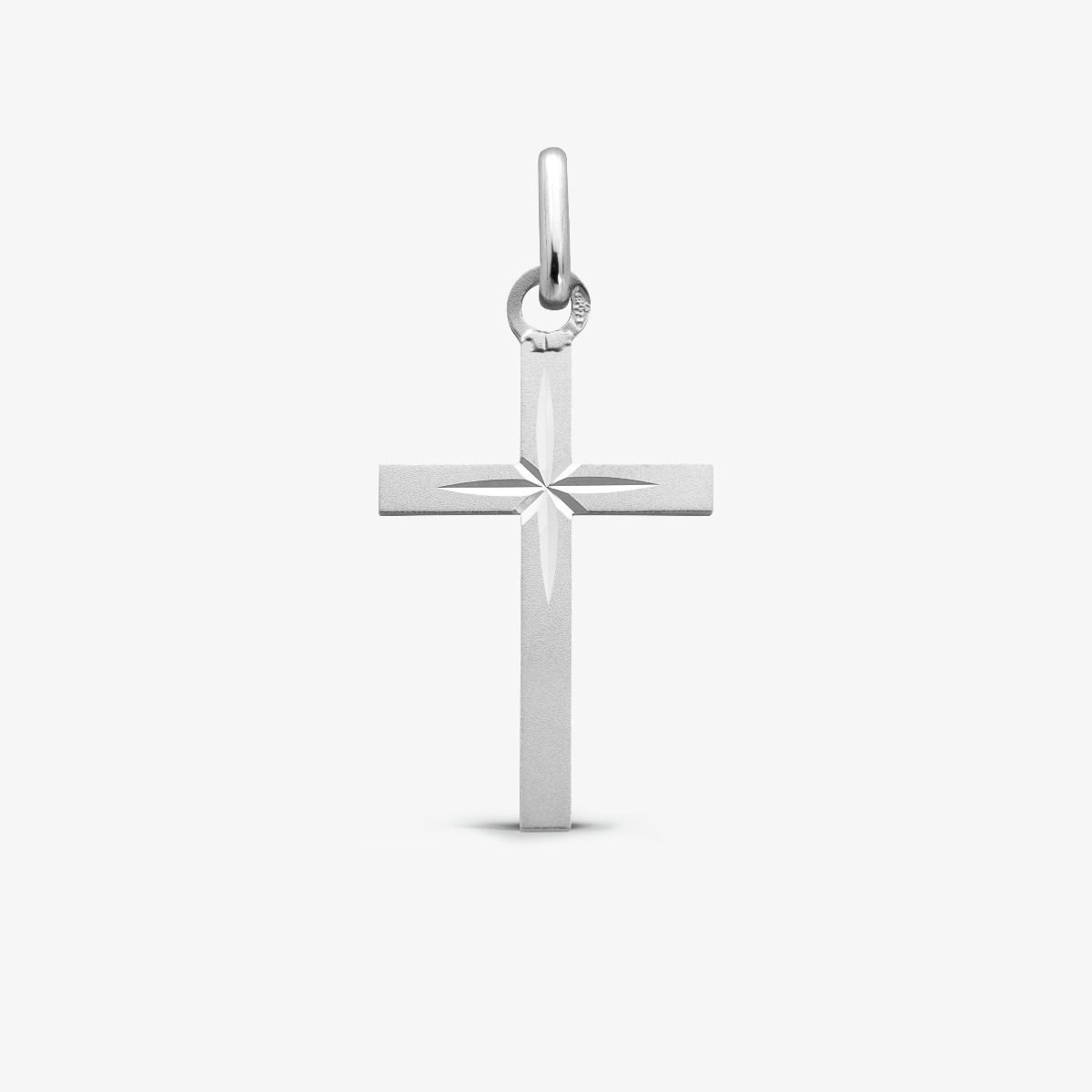 Croix à L’Étoile Or Blanc 18 carats - 20 mm