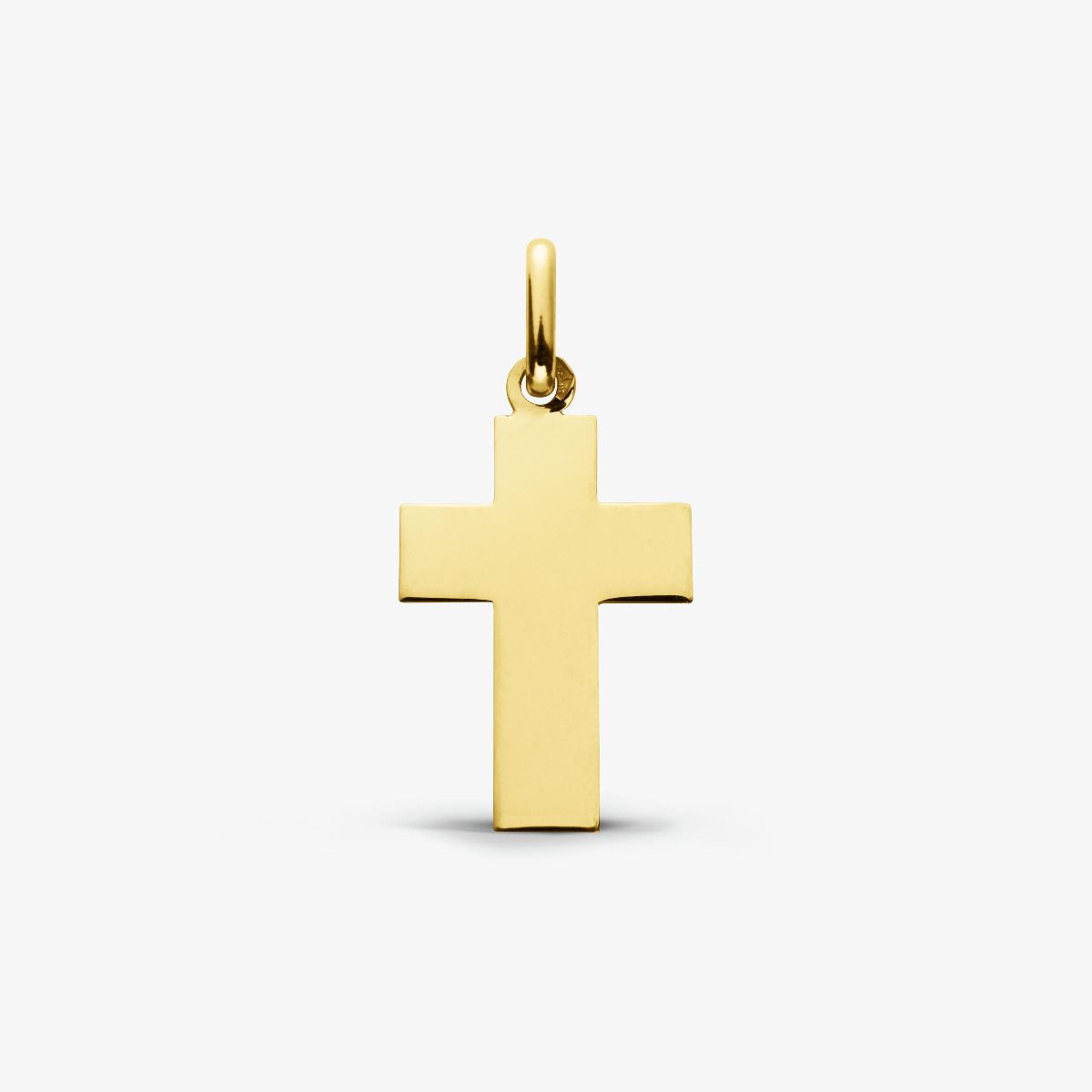 Croix Fil Plat Or Jaune 18 carats - 16 mm