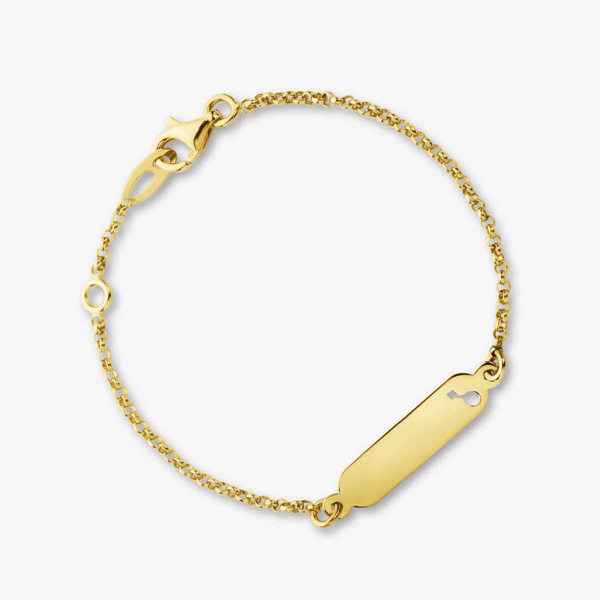 Gourmette Symbole Garçon en Or Jaune 18 carats - 14 cm