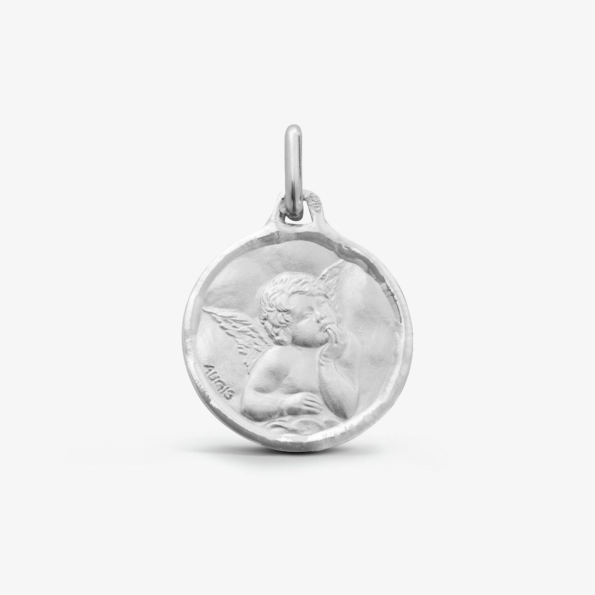 Médaille Ange de Raphaël Or Blanc 18 carats - 16 mm