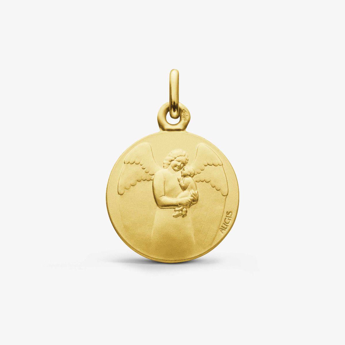 Médaille Ange Gardien Bébé Or Jaune 18 carats - 16 mm