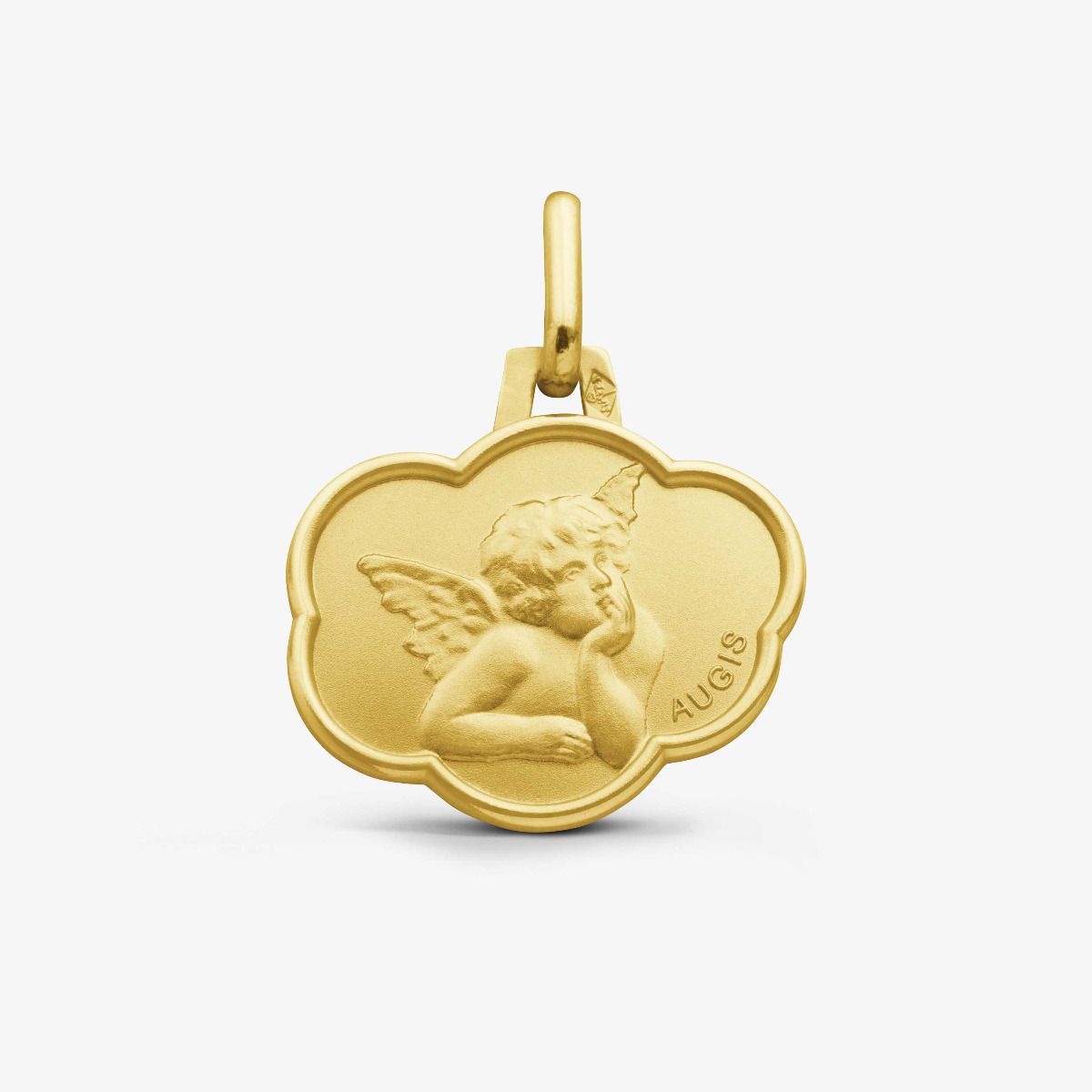 Médaille nuage Ange de Raphaël Or Jaune 18 carats - 16 mm