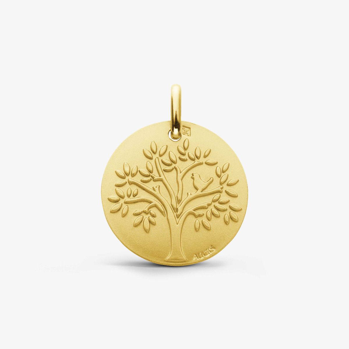 Médaille Arbre de Vie Oiseau Or Jaune 18 carats - 18 mm