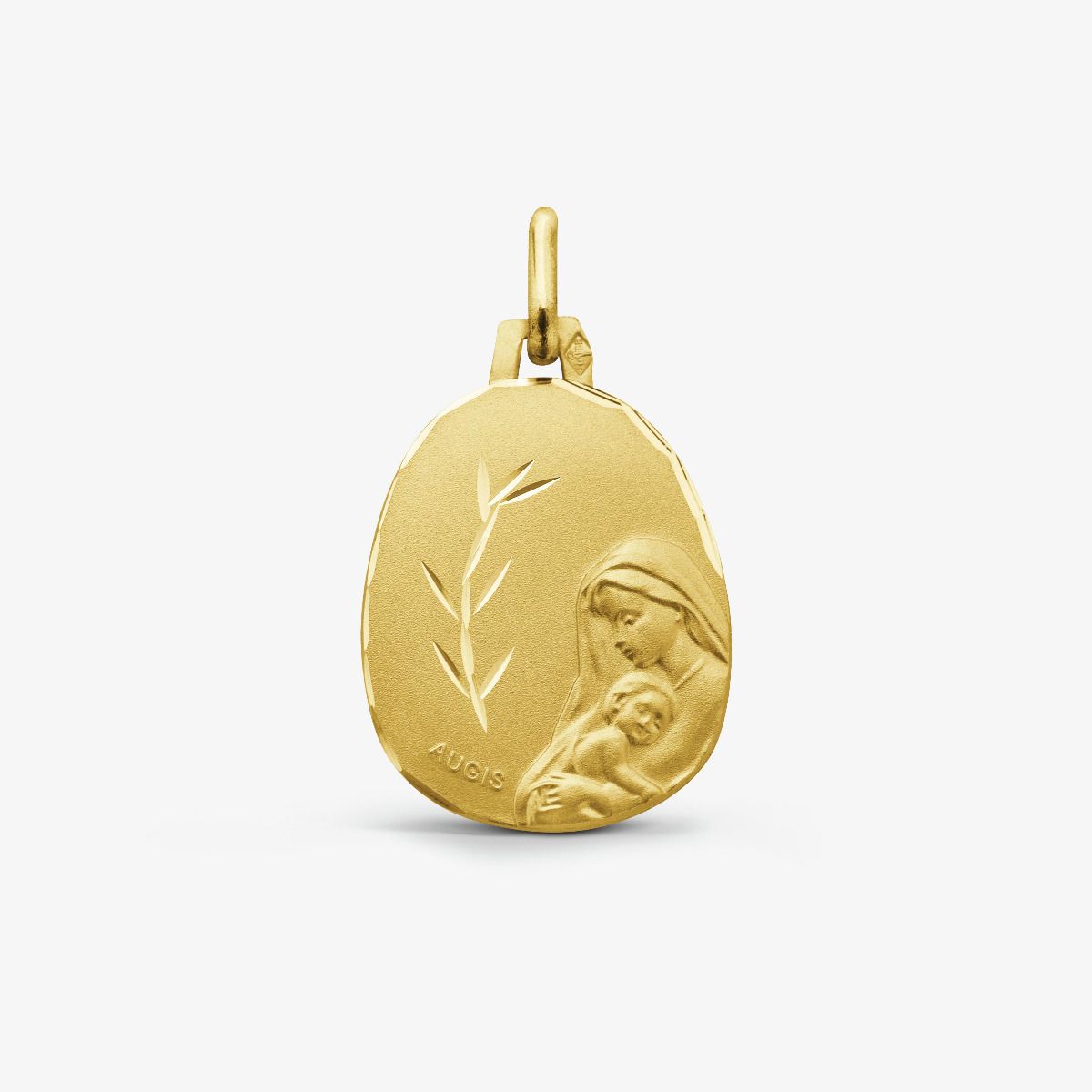 Médaille ovale Vierge à l'Enfant Or Jaune 18 carats - 18 mm