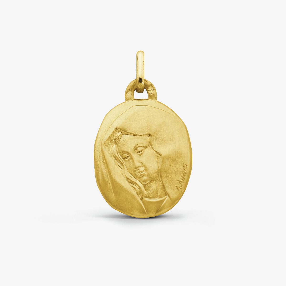 Médaille Vierge au Voile Or Jaune 18 carats - 18 mm