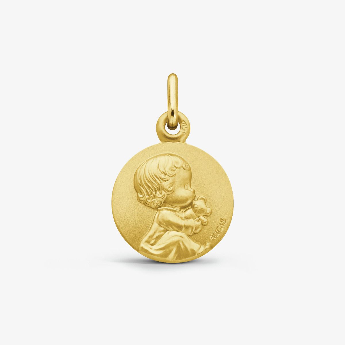 Médaille Bébé au Doudou - Les Loupiots Or Jaune 18 carats - 14 mm