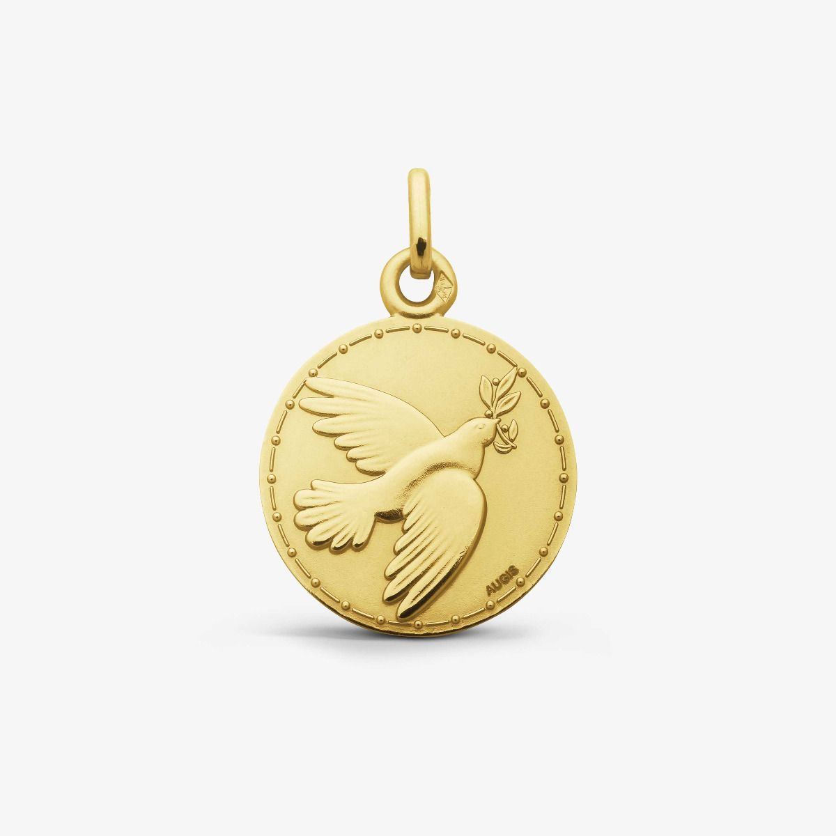 médaille colombe de la paix en or jaune 18 carats 