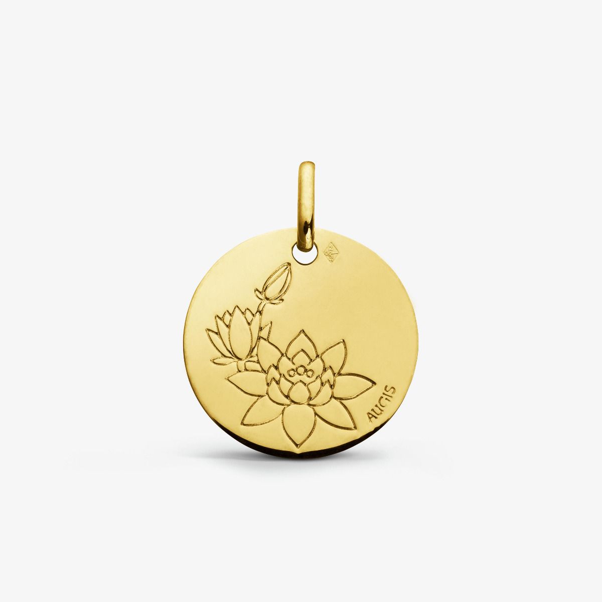 Médaille Fleur de Lotus Or Jaune 18 carats - 16 mm