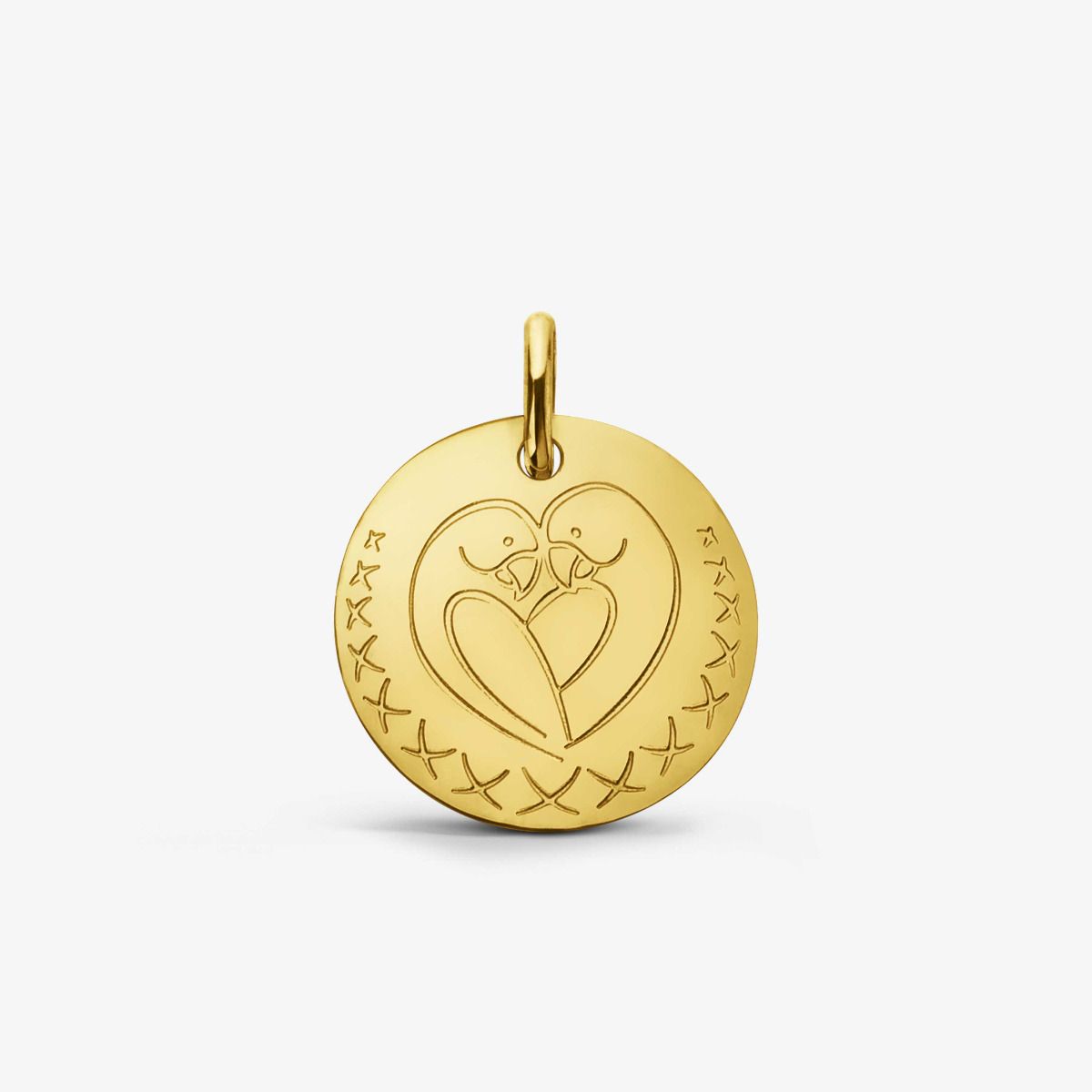 Médaille Love Bird Or Jaune 18 carats - 16 mm