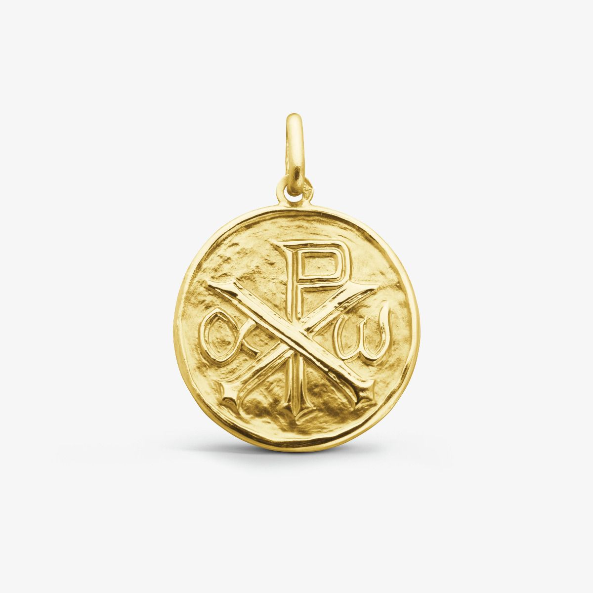 Médaille ronde Monogramme du Christ Or Jaune 18 carats - 18 mm