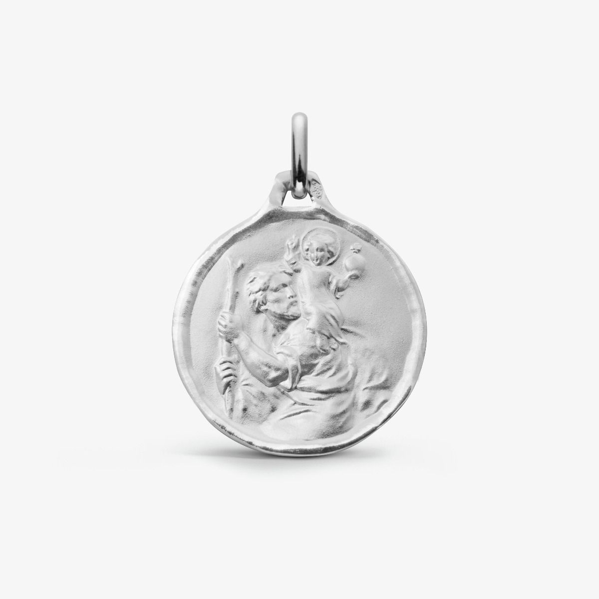 Médaille Saint Christophe Or Blanc 18 carats - 18 mm